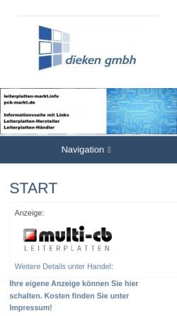 Vorschau der mobilen Webseite www.leiterplatten-markt.info, Leiterplatten-Markt.info by Dieken GmbH