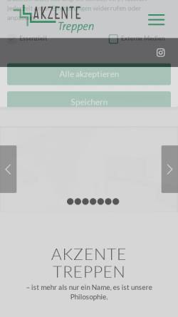 Vorschau der mobilen Webseite www.akzente-treppen.de, Akzente Treppen