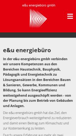Vorschau der mobilen Webseite www.eundu-online.de, E&U Energiebüro GmbH