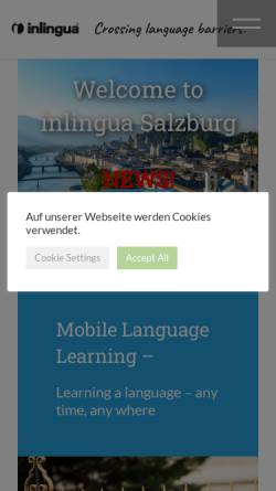 Vorschau der mobilen Webseite www.inlingua-salzburg.at, Inlingua Salzburg - International School of Languages, Inh. Ursula Pretting