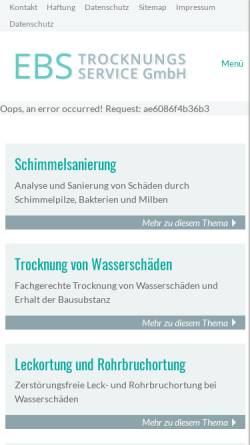 Vorschau der mobilen Webseite www.ebs-trocknungsservice.de, Ebs - Trocknungsservice GmbH