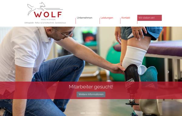 Vorschau von www.wolf-ortec.de, Wolf Orthopädietechnik GmbH