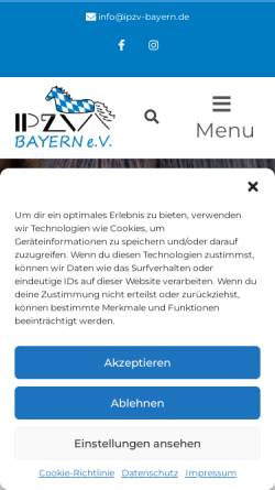 Vorschau der mobilen Webseite www.ipzv-bayern.de, IPZV Landesverband Bayern e.V.