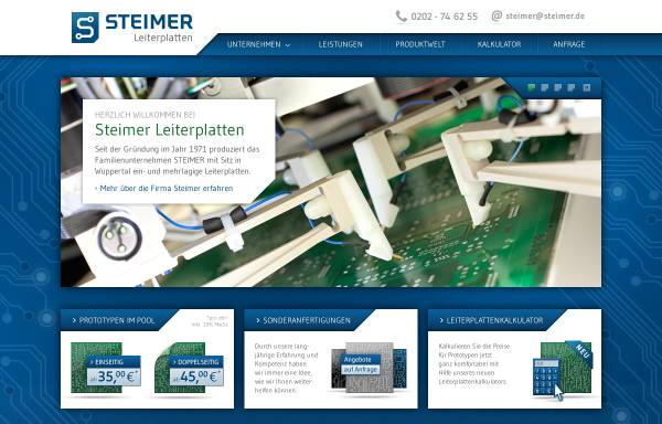 Vorschau von www.steimer.de, Steimer Leiterplatten GmbH