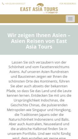 Vorschau der mobilen Webseite www.eastasiatours.de, East Asia Tours GmbH