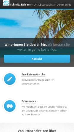 Vorschau der mobilen Webseite www.schmitz-reisen.de, Schmitz-Reisen Online