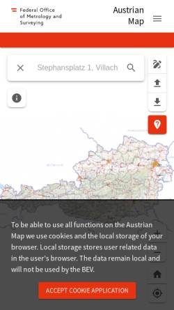 Vorschau der mobilen Webseite www.austrianmap.at, Austrian Map online