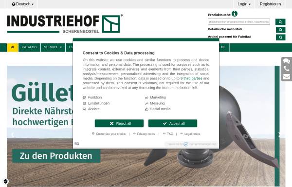 Vorschau von www.industriehof.com, Industriehof Scherenbostel Heinrich Rodenbostel GmbH