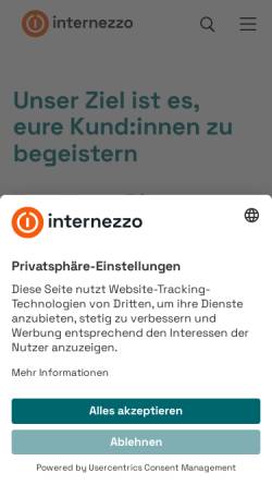 Vorschau der mobilen Webseite www.internezzo.ch, Internezzo AG