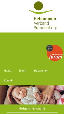 Vorschau der mobilen Webseite www.hebammen-brandenburg.de, Hebammenverband des Landes Brandenburg e.V.