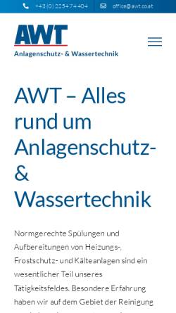 Vorschau der mobilen Webseite www.awt.co.at, AWT-Anlagenschutz und Wassertechnik Ges.m.b.H.