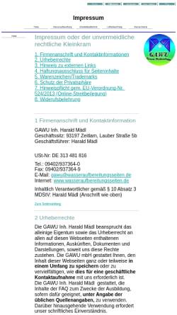 Vorschau der mobilen Webseite www.wasseraufbereitungsseiten.de, Gawu Gesellschaft für Anlagenbau, Wasser- und Umwelttechnik mbH