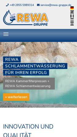 Vorschau der mobilen Webseite www.rewa-gruppe.de, Rewa-Gruppe