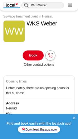 Vorschau der mobilen Webseite yellow.local.ch, WKS Weber Kläranlagen-Service