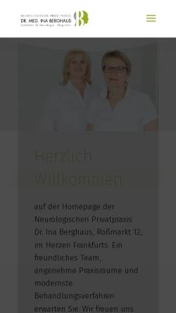 Vorschau der mobilen Webseite neurologe-frankfurt.de, Berghaus, Dr. med. Ina