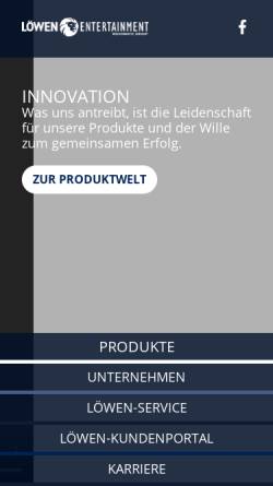 Vorschau der mobilen Webseite www.loewen.de, Löwen Sport