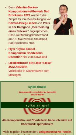 Vorschau der mobilen Webseite www.sylkezimpel.de, Zimpel, Sylke