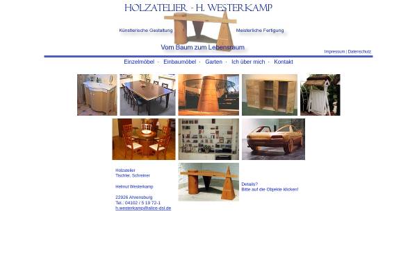 Vorschau von www.holzatelier-westerkamp.de, Holzatelier Helmut Westerkamp