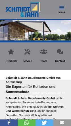 Vorschau der mobilen Webseite www.schmidtundjahn.com, Schmidt & Jahn Bauelemente GmbH