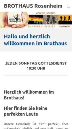 Vorschau der mobilen Webseite www.brothaus.de, Freie Christengemeinde Rosenheim