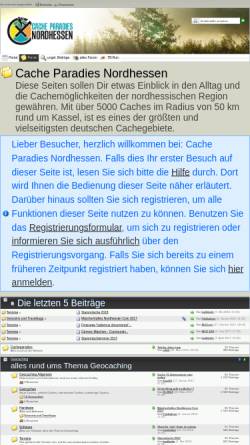 Vorschau der mobilen Webseite www.cacheparadies.de, Cacheparadies