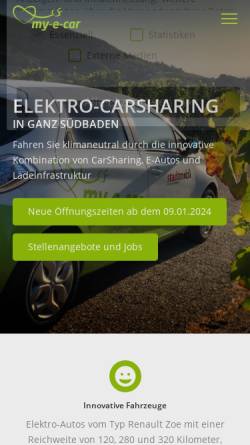 Vorschau der mobilen Webseite www.car-sharing-staufen.de, Mobilgemeinschaft Staufen e.V.