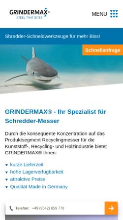 Vorschau der mobilen Webseite www.grindermax.de, Grindermax GmbH