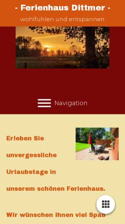 Vorschau der mobilen Webseite www.fewo-dittmer.de, Ferienhaus Familie Dittmer