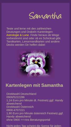 Vorschau der mobilen Webseite www.samantha-kartenlegen.de, Samantha