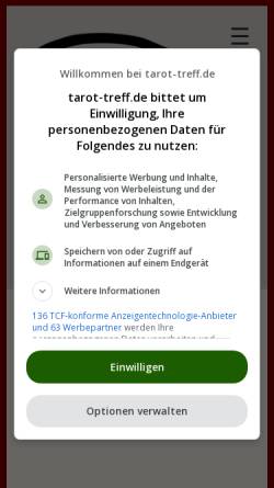 Vorschau der mobilen Webseite www.tarot-treff.de, Tarot Treff