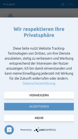 Vorschau der mobilen Webseite www.e-port-dortmund.de, e-Port