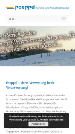Vorschau der mobilen Webseite www.poeppel-dortmund.de, Kurt Poeppel GmbH