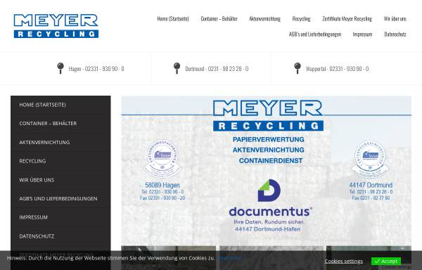 Vorschau von www.meyer-recycling.de, Meyer Recycling