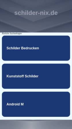 Vorschau der mobilen Webseite www.schilder-nix.de, Schilder Nix