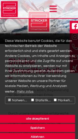 Vorschau der mobilen Webseite www.stricker-do.de, Stricker Hartstein-Industrie GmbH & Co. KG