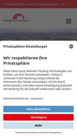 Vorschau der mobilen Webseite www.technologiepark.de, TechnologiePark Dortmund
