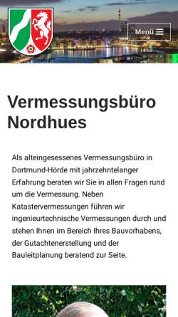 Vorschau der mobilen Webseite vermessung-dortmund.de, Vermessungsbüro Nordhues