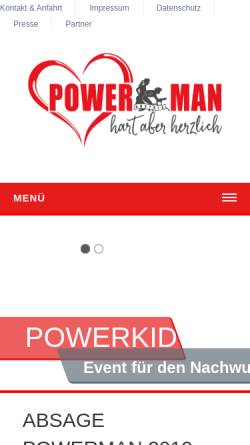Vorschau der mobilen Webseite www.powerman.at, Powerman Austria