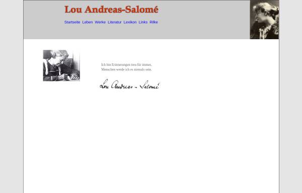 Vorschau von www.lou-andreas-salome.de, Lou Andreas-Salom (1861-1937)