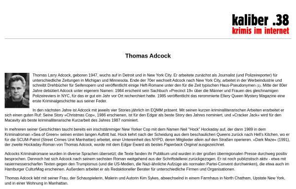 Vorschau von www.kaliber38.de, kaliber .38 Autoren-Infos: Thomas Adcock