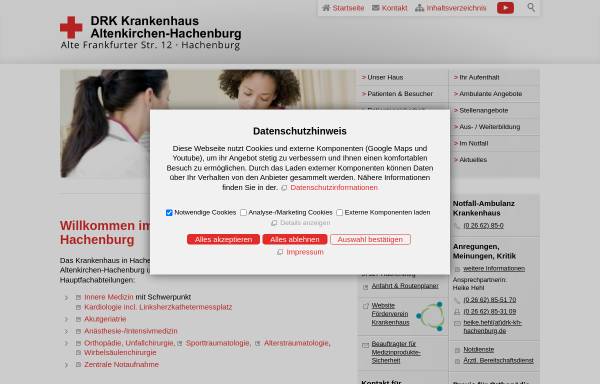 Vorschau von www.drk-kh-hachenburg.de, DRK Krankenhaus Hachenburg