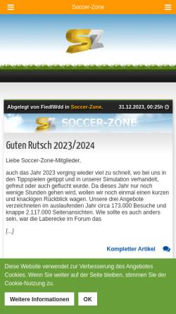 Vorschau der mobilen Webseite www.sozone.de, Soccer-Zone