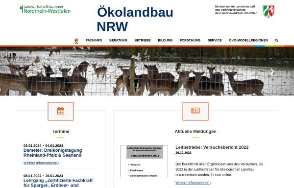 Vorschau von nrw.oekolandbau.de, Fachinformationssystem Ökologischer Landbau