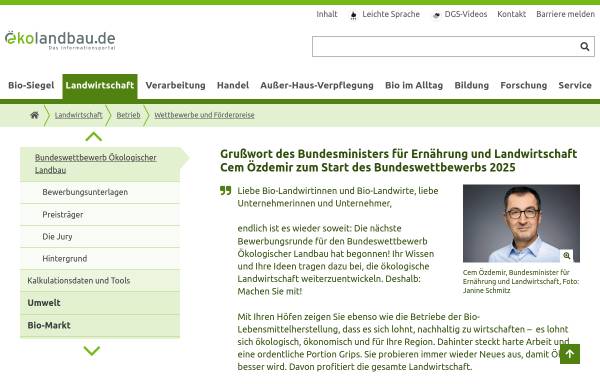 Vorschau von www.foerderpreisoekologischerlandbau.de, Förderpreis Ökologischer Landbau