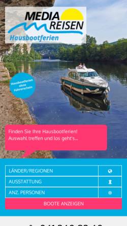 Vorschau der mobilen Webseite www.hausbootferien.ch, Media Reisen