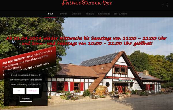 Vorschau von www.falkensteiner-hof.com, Ausflugslokal Falkensteiner Hof