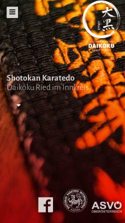 Vorschau der mobilen Webseite www.karate.at, Karate-Do Daikoku Ried im Innkreis