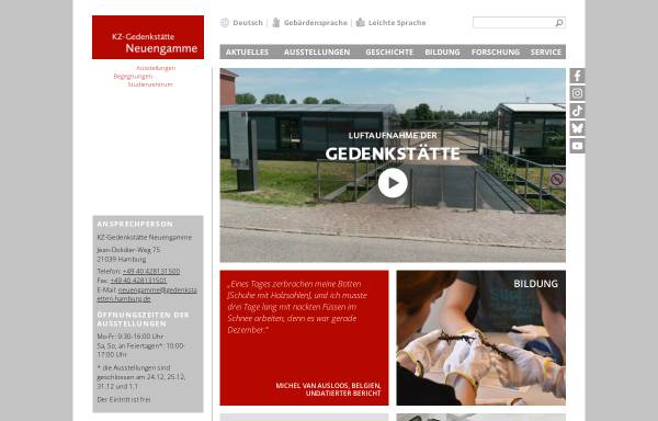 Vorschau von www.kz-gedenkstaette-neuengamme.de, KZ-Gedenkstätte Neuengamme
