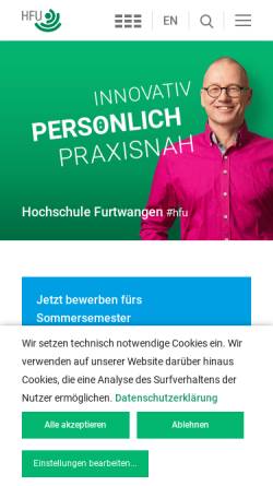 Vorschau der mobilen Webseite www.hs-furtwangen.de, Frauenstudiengang