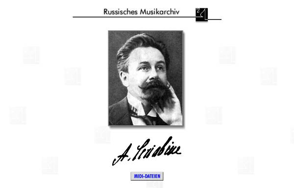 Vorschau von www.russisches-musikarchiv.de, Russisches Musikarchiv: Werkverzeichnis Skrjabin
